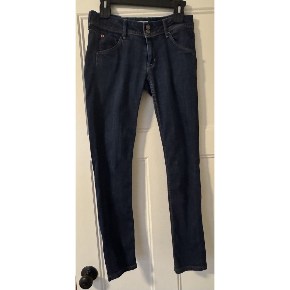 Hudson Women's Crop Jeans Dark Wash Denim Size 27 Flap Pockets Ankle